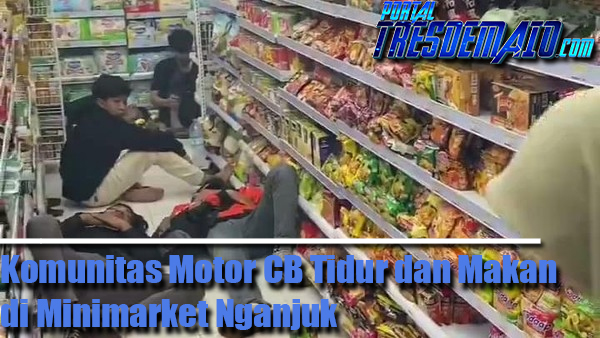 Komunitas Motor CB Tidur dan Makan di Minimarket Nganjuk: Viral di Media Sosial