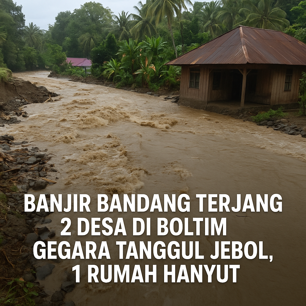 Banjir Bandang Terjang 2 Desa di Boltim gegara Tanggul Jebol, 1 Rumah Hanyut